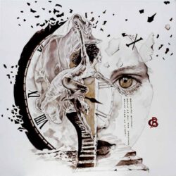 Cécile Batillat, France, Sylphide Brisée, 2025, encres sur toile, 50 x 50 cm