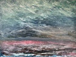 Elisabeth Paré (Parel), Canada, Le Souffle De La Tempête, 2024, mixte on canvas, 91 x 122 cm