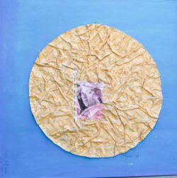 Itala Langmar 1 USA, Amore Mio #1, 2025, acrylic on handmade paper w/MM, 40 x 40 in