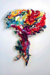 Jamy Kahn, USA, Balletree, 2013 - 2019, acrylic on canvas on wood; 3-dimensional shaped construction, 210.82 "H x 185.42"W x 7.62"D cm