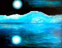 Joan Siem, USA, Blue Moon, 2024, acrylic on canvas, 70 x 90 cm