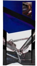 Judith Stone, USA, Tokyo / Upsurge / Yamanote, 2016, graphite, pastel, photograph, tinted, transparent Plexiglas, 57 x 28 in