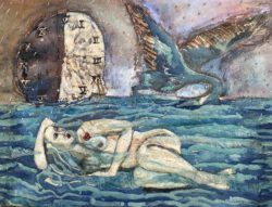 Karen Schuman, USA, My Secret Heart, 2023, quilted batik, embroidery, fabric appliqué, acrylic paint, 121,92 x 91.44 cm