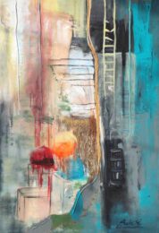 Margaret Bolinska, Poland, Overcome Weakness, 2022, acrylic on canvas / technique mixed, 100 x 70 cm