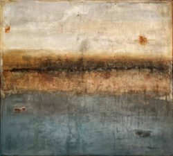 Patricia Pascazzi, Argentina, La Bruma, 2022, mixta óleo / enduido sobre tela, 100 x 100 cm