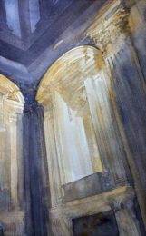 Scott Milhoan, USA, Basilica Of San Lorenzo, 2024, watercolor, 33 x 51 cm