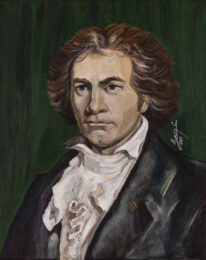 Sukey Camacho 1 USA, Beethoven Portrait, 2015, acrylic paint on canvas, 40,6 x 50,8 cm