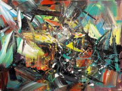 Wenxin Wang, Canada, Aurora Night, 2024, acrylic on canvas, 60 x 80 cm